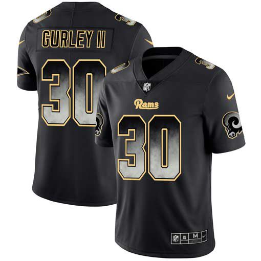 Men Los Angeles Rams #30 Gurley ii Nike Teams Black Smoke Fashion Limited NFL Jerseys->atlanta falcons->NFL Jersey
